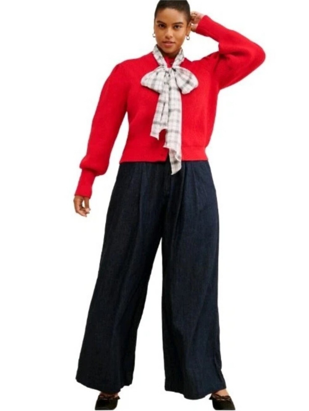 Anthropolgie Dolan Left Coast Collection Button Front Knit Cardigan Red Sz: 2X